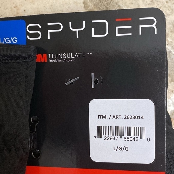 NWT Spyder Core Conduct Gloves 3M Thinsulate touchscreen compatible leather L - Picture 7 of 9